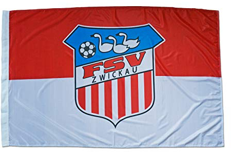 FSV Zwickau - Bandiera da Calcio, 150 x 100 cm, Prodotto su Licenza