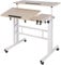 sogesfurniture höhenverstellbar Computertisch Laptoptisch mit Rollen, Mobiler Schreibtisch PC Tisch Notebooktisch Laptopständer für Zuhause und Büro, Ahorn