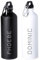 eBuyGB Personalised 800ml Aluminium Reusable BPA Free Matt Water Bottle with Carabiner Clip - Unisex Custom Name - Use for School, Gym, Outdoor, Yoga & Sports (White)