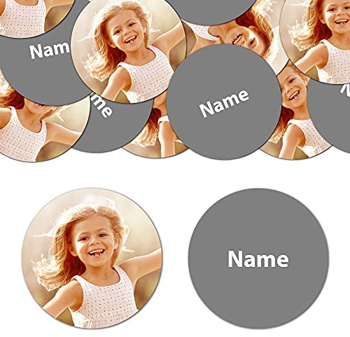 Goodtimes Foto-Konfetti Beidseitig Personalisierbar Foto Name Rund 2,5cm Dekoration für Hochzeit Geburtstag Partys 330 Stück Grau