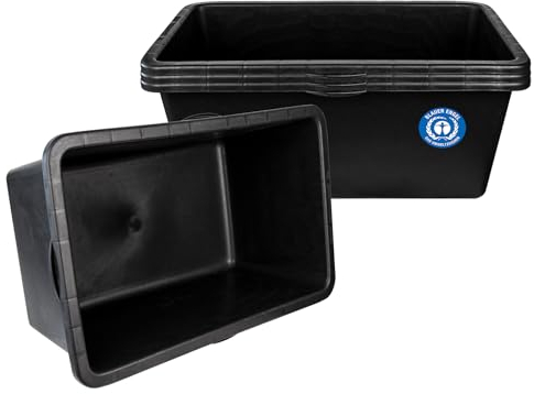 BigDean 3x Mörtelkasten 65 Liter Eckig Miniteich Baueimer - 75 x 40 x 30 cm - Speiswanne Zementwanne Mörtelwanne - Made in Germany - Blauer Engel