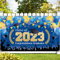 Abschlussbanner 2022, Abschluss Deko, Blau Abschluss Party Dekoration Banner Polyester Graduation Party Decorations für Abi Abschlussfeiern Abitur Abschlussparty Photo Booth Hintergrund Dekorationen