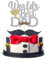 Gyufise 1 x World's Best Dad Cake Topper Father's Day Cake Pick with Moustache Happy Father's Day Birthday Party Cake Decorations Toppers Picks for Father's Birthday Party Supply Silver Glitter