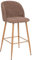 Barstuhl Celeste Taupe, Cord, Metallbeine in Eichenoptik