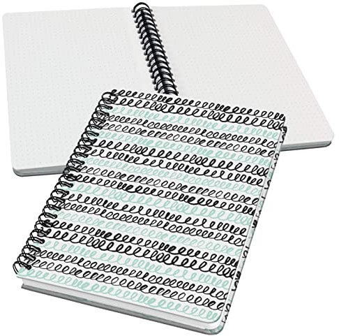 SIGEL JN622 Spiralblock A5 dotted, Notizblock Bullet Journal Jolie, 120 Seiten, mintgrün/schwarz, vegan, aus nachhaltigem Papier hergestellt
