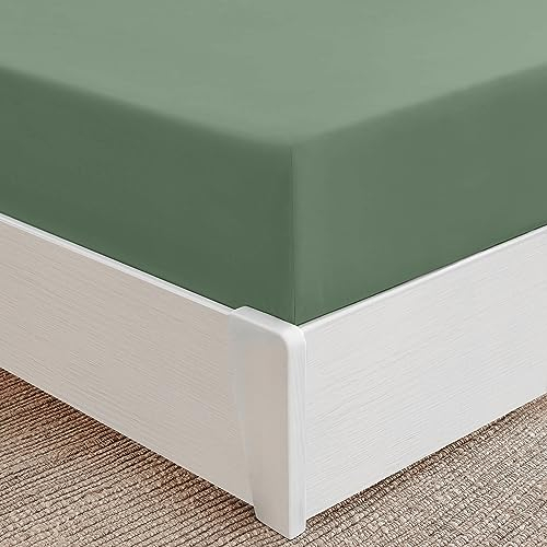 Mellanni - Fitted Sheet - (160x200 cm, Sage)