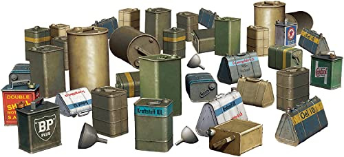 MiniArt 49006 1:48 Öl-/Kraftstoffkanister 1930-40(36) - originalgetreue Nachbildung, Modellbau, Plastik Bausatz, Basteln, Hobby, Kleben, Modellbausatz, Zusammenbauen, unlackiert