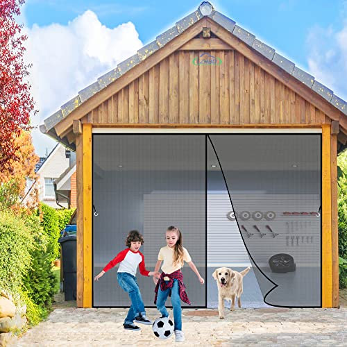 LZHBD Fliegengitter für Tür als Rollo, 235x220cm Anti Moskito Fliegengitter, Insektenschutzrollo Fliegengitterrollo für Terrassentür Wohnzimmer Balkontür, Schwarz L