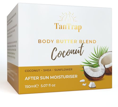 Coconut and Shea After Sun Body Butter Moisturizer for Silky Smooth Skin, Cocoa Butter, Shea Butter, Carnauba Wax, Sunflower Oil Blend, Antioxidant-Rich and Nourishing Formula By Tantrap