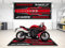 wibeart MPM Motorradmatte für CBR650R, waschbar, rutschfest, öl- und wasserabweisend, Parkmatte für Garage, Ausstellungsraum, Werkst | Grand Prix Rot - 2025 - Größe 1: 86.6 x 39.4/220 x 100 cm