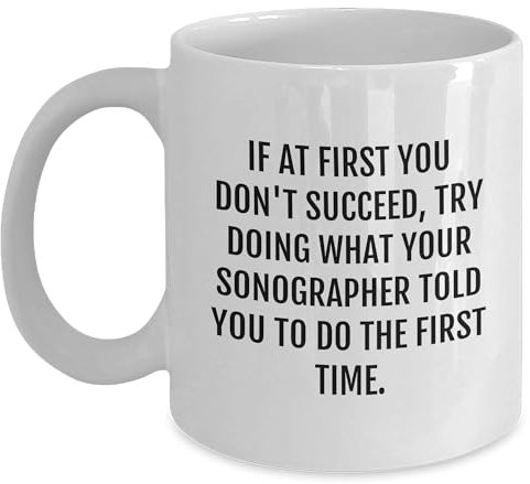 Divertida taza de ecografista | Regalos inapropiados para ecografista | Regalos de hijo | Regalos sarcásticos para el día del padre | Regalos de ecografista para hombres | Taza de café blanca de 11