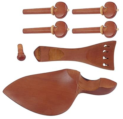 7 Stücke Holz Kinnhalter Saitenhalter Feinstimmer Stimmwirbel Ersatz Violinkomponenten 4/4 Größe Violinzubehör Violine Kinnhalter Ziehplatten Knöpfe Saitenhalter Und Wirbel