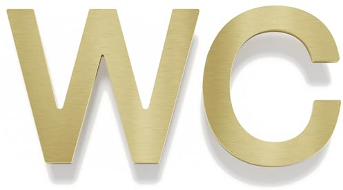 Messing WC-Schild - selbstklebend & pflegeleicht - Design Toiletten-Schild SW-01-M