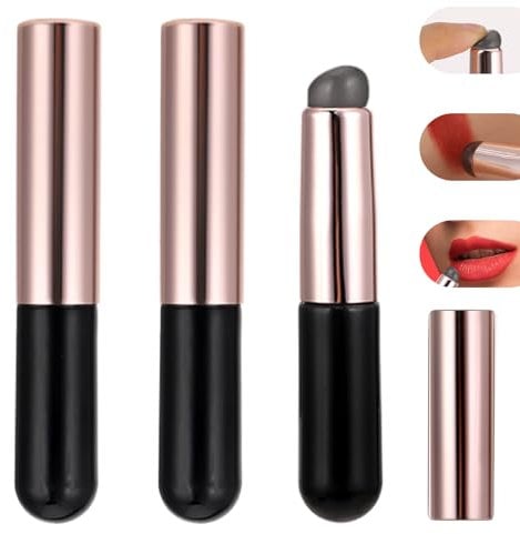 3-in-1 Silicone Lipstick Applicators - Reusable Lipstick, Lip Balm, Lip Gloss Brushes with Cap, Manicure Set