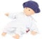 Götz 2333014 Baby Pure Cosy Lina Blueberry - 33 cm große Babypuppe aus Natur-Kautschuk ohne Haare, Blaue Augen - vegan & ökologisch ab 18 Monaten Monaten