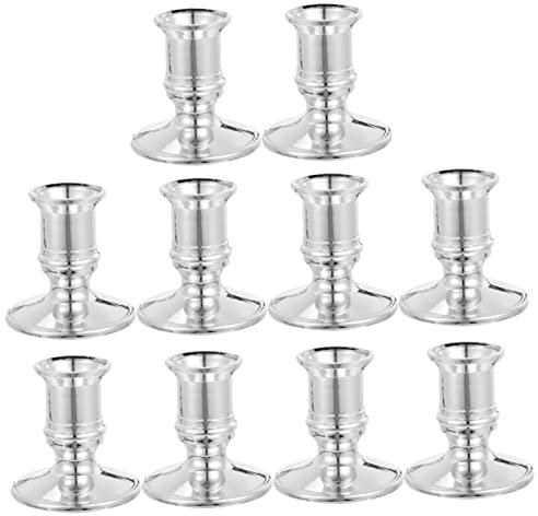 Cabilock 10piezas Candelabro De Mesa Plástico Diseño Portavelas Decorativo Candelabro Electrónico