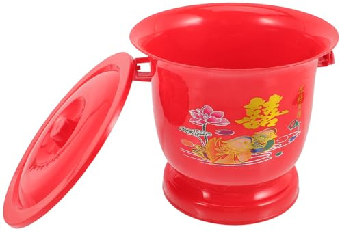 PENIKOKO Pot de Chambre en Émail Couvercle et Poignée Urinoir Portable pour Adultes et Personnes Âgées Bassin d'Urine Domestique Pratique Pot à Urine Scellé pour Usage Maison et Voyage de