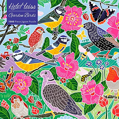 Puzzle - Kate Heiss, Gartenvögel: Unser faszinierendes, hochwertiges 1.000-teiliges Puzzle (73,5 cm x 51,0 cm) in Stabiler Kartonverpackung