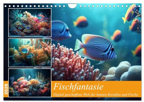 Fischfantasie (Wandkalender 2026 DIN A4 quer), CALVENDO Monatskalender: Buntes Leben unter der Oberfläche des Meeres (CALVENDO Tiere)