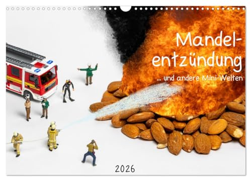 Mandelentzündung ... und andere Mini-Welten (Wandkalender 2026 DIN A3 quer), CALVENDO Monatskalender: Skurrile Situationen im Maßstab H0 (CALVENDO Spass)