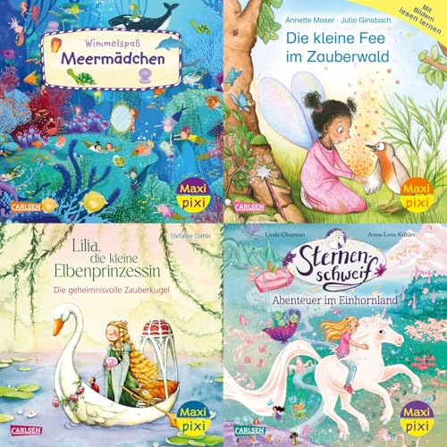 Maxi-Pixi-4er-Set 120: Fantasie und Magie (4x1 Exemplar): 4 Minibücher rund um Einhörner, Meerjungfrauen, Elben und Feen für Kinder ab 3 Jahren (120)