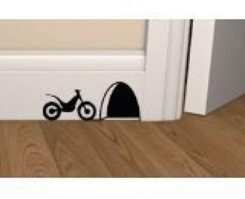 uksellingsuppliers Wandaufkleber Sockelleiste, Mausloch mit Motorrad, Vinyl