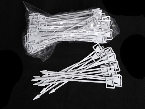 directfloristsupplies 10 WHITE FLORIST CARDETTES CARD HOLDERS FORKS.