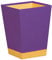 RHODIA 318920C - Corbeille à Papier Violet - 24 x 24 x 32 cm - Piqûres Sellier Orange - Extérieur Simili Cuir - Collection Home Office rama - Organisation de Bureau & Rangement Design