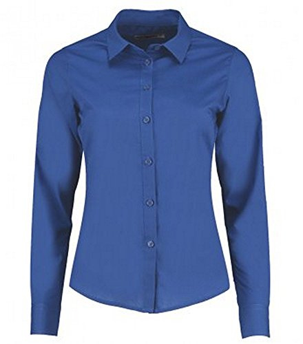 Kustom Kit Womens/Ladies Long Sleeve Tailored Poplin Shirt (6) (Royal)