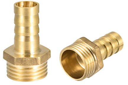 sourcing map Brass Hose Barb Fitting,Connector,12mm Barb x G1/2 Male Pipe Adapter,2Pcs