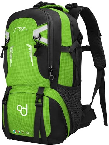OcioDual Wanderrucksack 40L Grün, Travelite Rucksack, Arbeitsrucksack Herren, Wanderrucksack Herren, Rucksack Wasserdicht, Reiserucksack, Camping, Survival und Outdoor-Sport