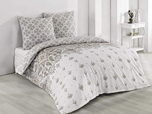 Buymax Bettwäsche 200x200 cm – Bettwäsche Set 3-teilig 200 x 200 cm, Renforcé 100% Baumwolle, Bettbezug mit 2 Kissenbezügen 80x80 cm, Oeko-TEX, Reißverschluss, weich und atmungsaktiv