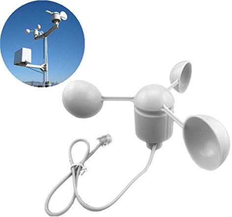Star Screen Ersatz-Windgeschwindigkeitssensor für Wetterstation, 1 PCS Ersatzteil für Wetterstation zum Testen der Windgeschwindigkeit, Windgeschwindigkeitssensor Anemometer