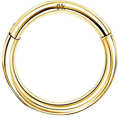 OUFER Body Piercing Helix Creolen Ohrring Ring Piercing Schmuck 16G 9K Gold Scharnier Clicker Segmentring Lippe Septum Daith Tragus Conch Piercing Knorpel Ohrring