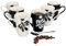 MamboCat Matty 6er Set Kaffee Becher schwarz & weiß I moderne Kakao Tasse I Trinkbecher mit Henkel abstraktes Blattdekor I hochwertige Kaffeetassen I Fine Bone China Porzellan Kaffeebecher 250 ml