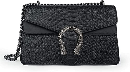 MULTIONS Crossbody Bag Damen Leder,PU Leder Handtaschen Umhängetasche Damen Kette Umhängetasche Handytasche Zum Umhängen Frauen Crossbody Schulter Abend Geldbörse