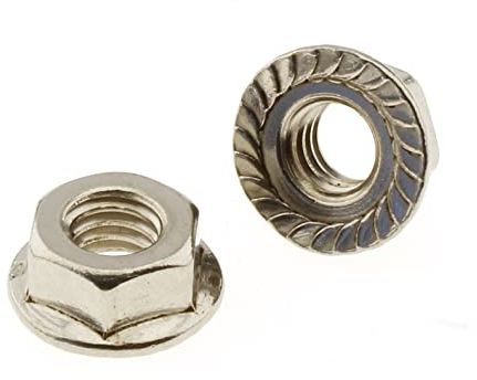 Screws4Bikes | 10x 1/4-28 UNF Mutter mit Flansch Zoll | Edelstahl