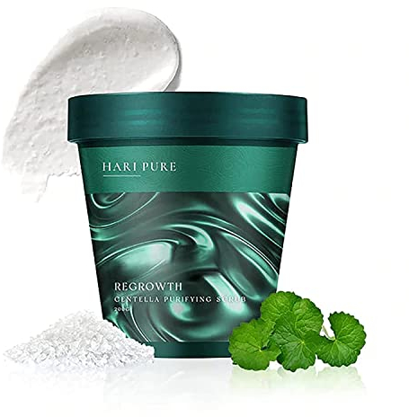 HariPure Regrowth Centella Purifying Scrub, Sanftes Peeling der Kopfhaut, Peeling-Shampoo mit Meersalz (1 Stk)