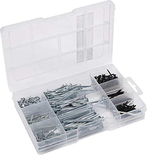 Connex Nagel-Sortiment 490-teilig - Nägel & Kammzwecken im Set - Vorsortiert in praktischer Kunststoffbox - Geeignet für Haus, Hobby & Werkstatt / Sortimentskasten / Sortimentsbox / DP8500127