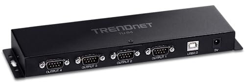TRENDnet, TU-S4, 4-Port USB zu Seriell RS232 Hub, Schwarz