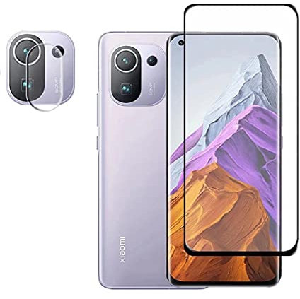 TINGYR Protector de Pantalla para Xiaomi 12 Lite NE (2 Piezas) + Protector de Lente de Cámara para Xiaomi 12 Lite NE (2 Piezas), Dureza 9H, HD, Sin Burbujas.