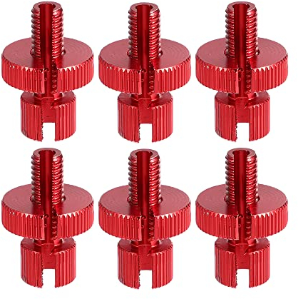 X AUTOHAUX 6 Stück M8 Bremskupplungskabel-Einstellschraube Einstellschraube mit Schlitz für Motorrad, Fahrrad, Roller,Rot