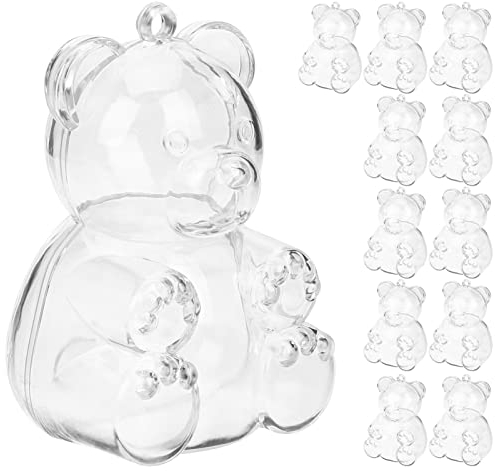 Toyvian Bonbon Schachteln In Bärenform 12 Süße Bonbons Schachteln Durchsichtiger Bären Behälter Für Babyparty-Geburtstagsfeiern Transparente Candy Box