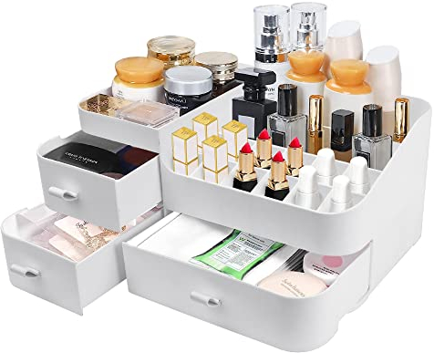 REFORUNG Organizer Trucchi con Cassetti Porta Trucchi Organizer Contenitore Portatrucchi 28 * 18cm Organizzatore in Plastica per Cosmetici per Cosmetici, Gioielli e Accessori