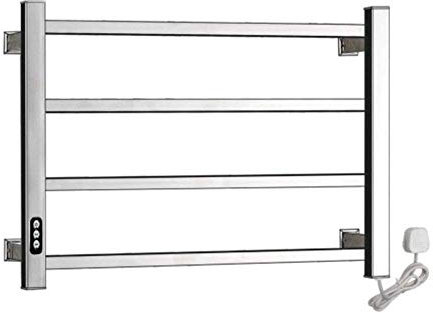 HWSY Toallero eléctrico de Acero Inoxidable, Cromado, 450 W × 600 H, toallero de Escalera, toallero de baño de Nuevo diseño con termostato Temporizador Interesting