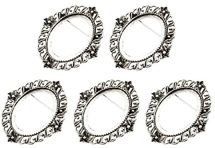 Cozylkx 5 Stück Ovale Broschenbasis, Passend Für 3 x 4 cm Große Ovale Cabochons, Broschen Mit Nadelrückseite, Lünettenrohlinge, Cabochons, Fassungsrahmen Für Die Schmuckherstellung