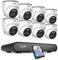 ZOSI 8CH 5MP PoE CCTV Camera System Outdoor Indoor, 2.5K 8 Channel H.265+ NVR with 2TB HDD and 8 X 4MP PoE Security Cameras, Smart Human Detection, Night Vision, Remote Access, 24/7 Recording