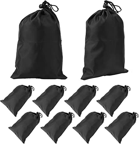ANKROYU 10 Stück Kordelzug-Tragetasche, Polyester-Kordelzugbeutel, Wasserdichte Aufbewahrungstasche mit Kordelzug, Rucksack Stoffbeutel, Schwarz, 15 x 20 cm