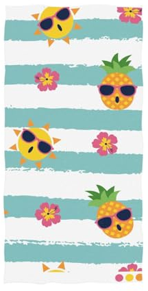 YOUJUNER Große Handtücher Badetuch Cartoon Sonne Ananas Badetücher für Dusche Spa Sauna Strand Fitnessstudio