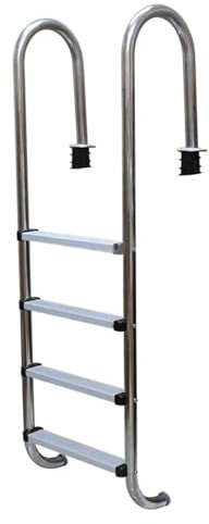 BOTOWI Inground Pool Ladder, 304 Stainless Steel Swimming Pool Ladder, Heavy Duty Pool Escalator, 4 Step Pool Pedal Ladder for Above Ground Pools Stair Entry System